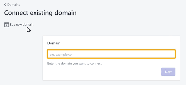 Shopify Website Builder: Connect Domain